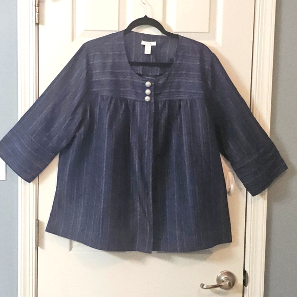 Navy Blue Blazer Business Casual Office Wear Elegant Wear - Picture 7 of 15